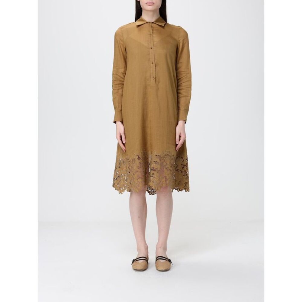 Max Mara Studio Dress Woman Ocher